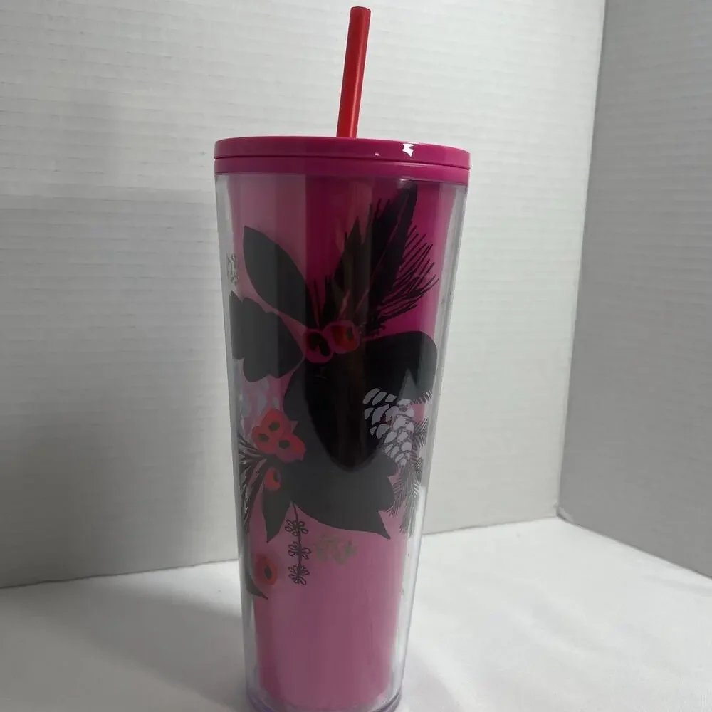Pink Pinecone Starbucks 2021 Winter Holiday Color Change‎ Venti Cold Cup